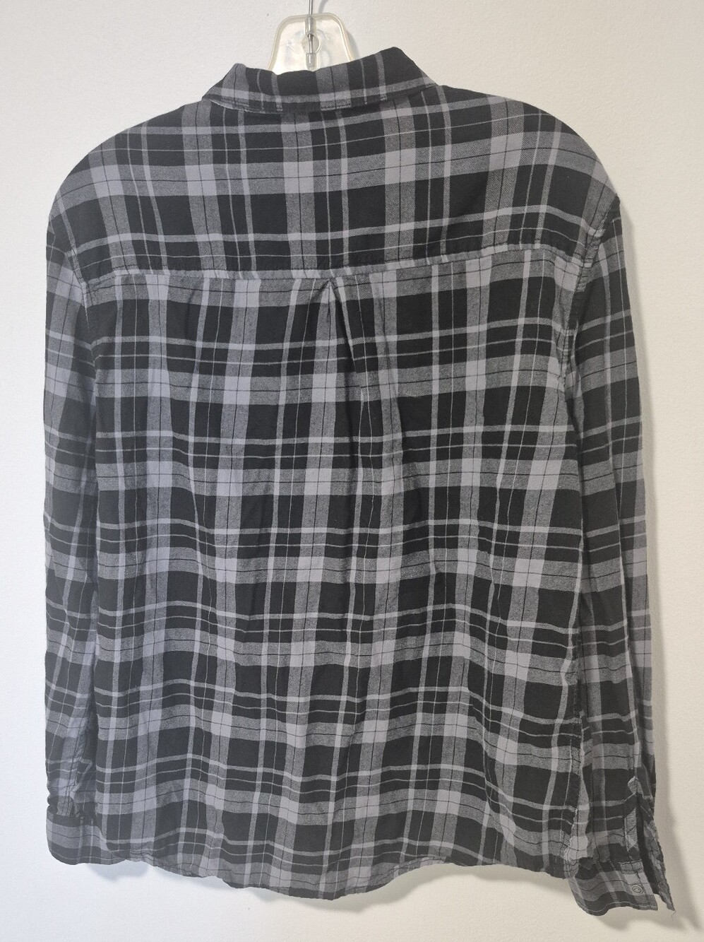 G:21 Black Gray Plaid Button Front Shirt XL 100% Cotton Casual Flannel Top - Picture 2 of 6